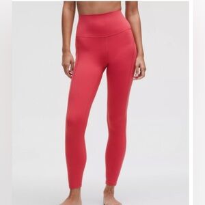 Lululemon Align high rise pocket leggings in desert red 25’ length